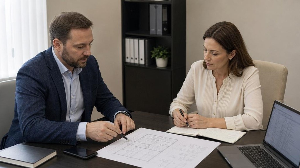 Двое обсуждают схему продажи ипотечной квартиры