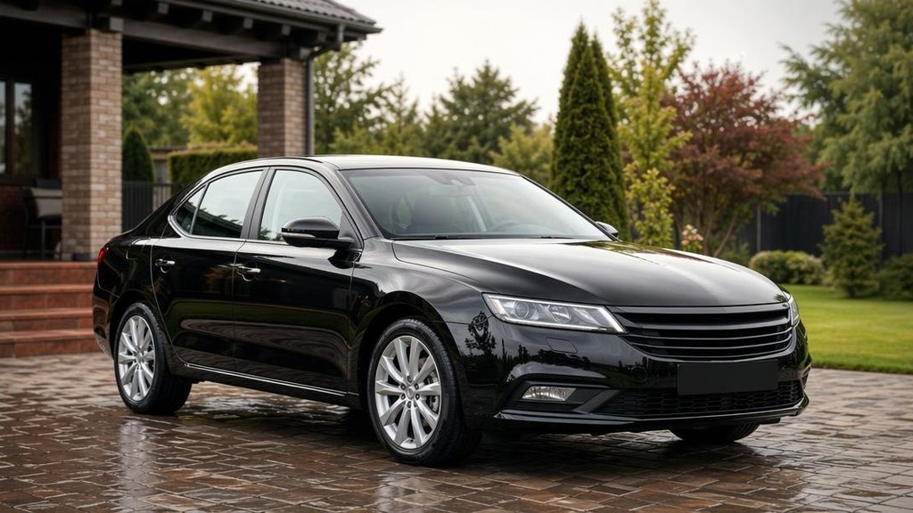 Ухоженный чистый автомобиль на продажу возле частного дома