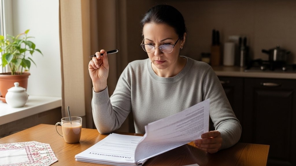 Чтение договора банковского вклада перед подписанием