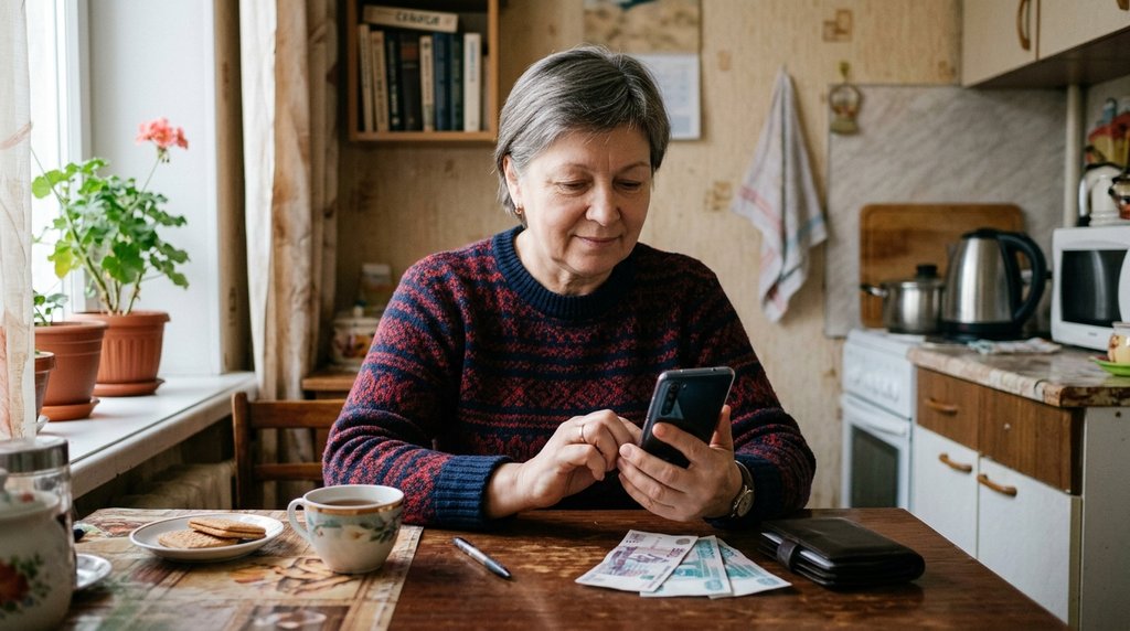 еловек пишет сообщение в телефоне после передачи денег другу