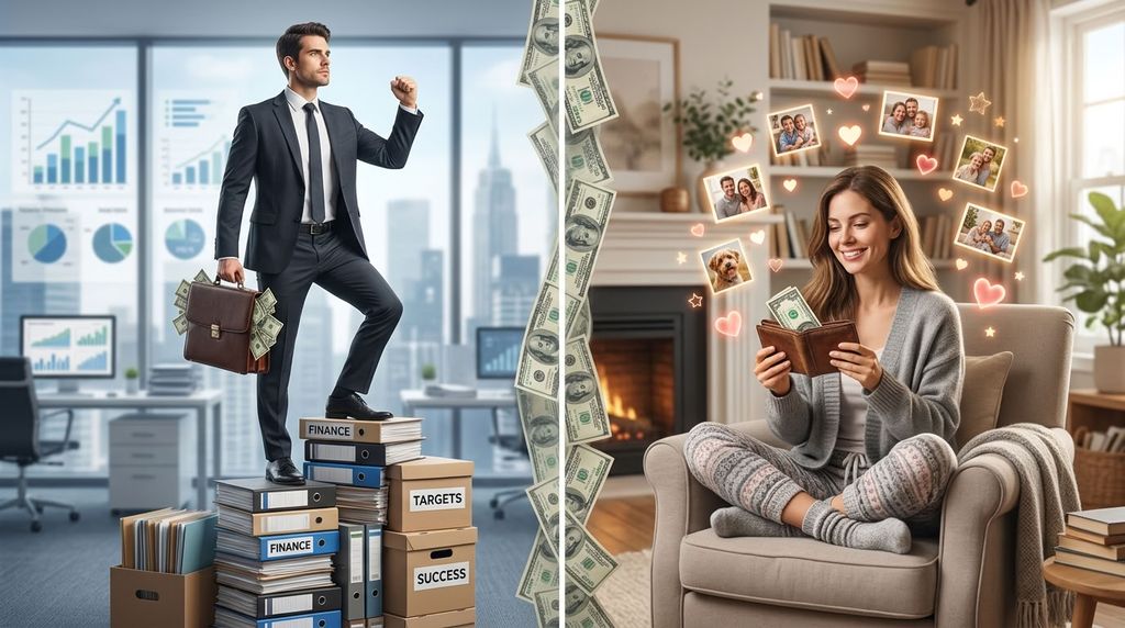 Контраст мужского делового и женского эмоционального восприятия денег