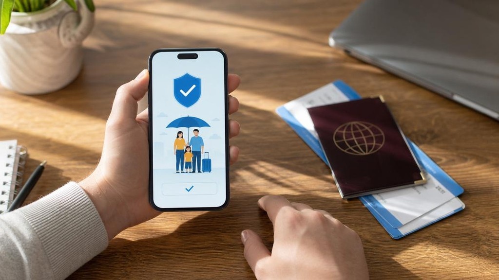 Оформление страховки на смартфоне перед поездкой за рубеж