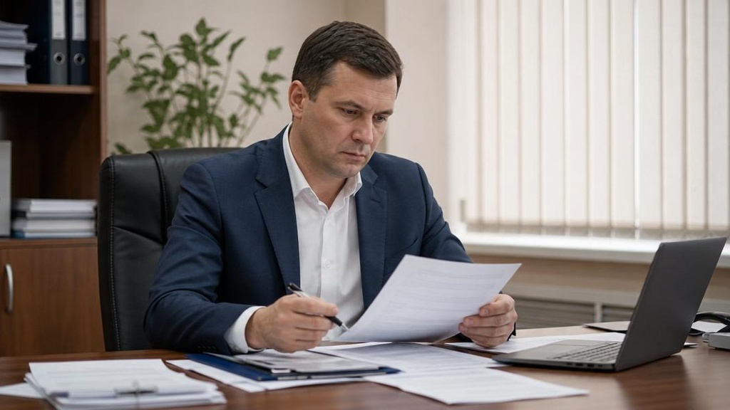 мужчина изучает документы по налоговому вычету при продаже металла