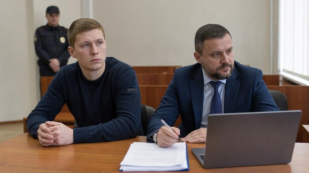 Судебный зал — должник участвует в заседании по долгу